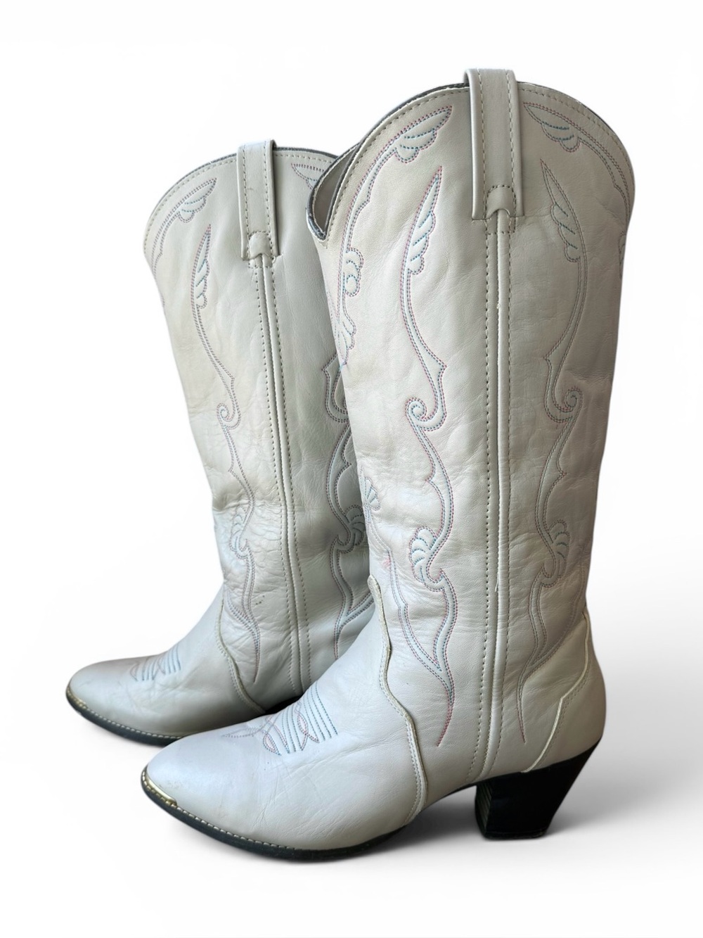 Vintage Acme Grey Genuine Leather Western Boots